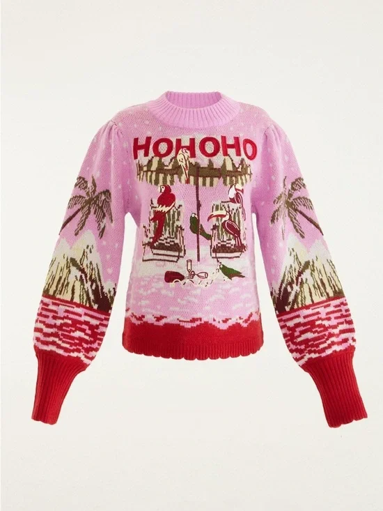 Farm Rio Pink From Sand To Snow Knit Sweater - Picture 7 of 8